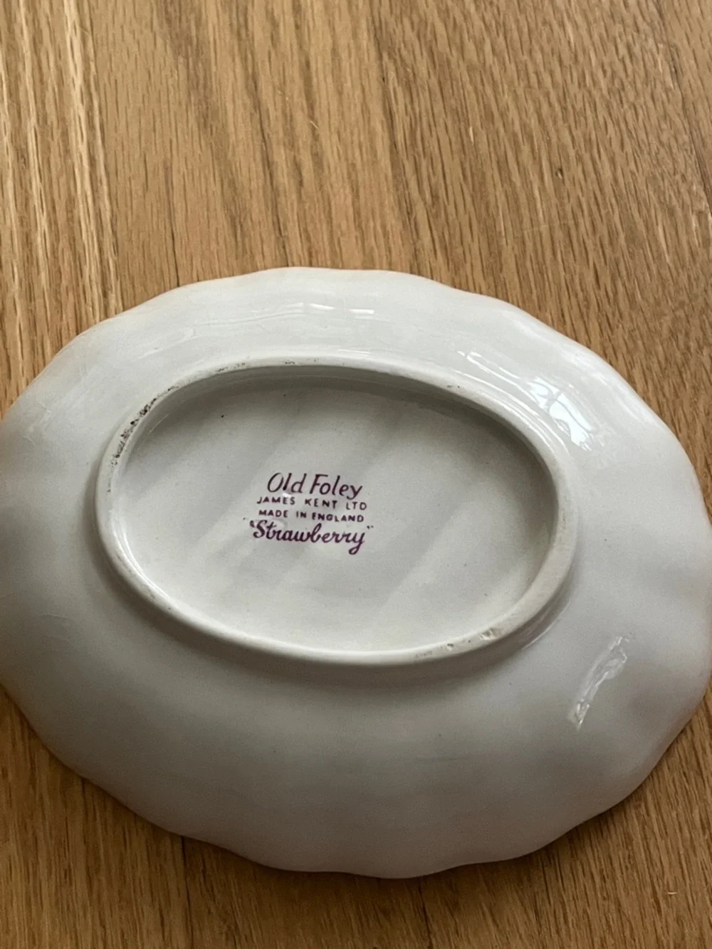 VINTAGE Old Foley Ceramic Floral Soap Dish with Green Trim and Butterfly Accents
